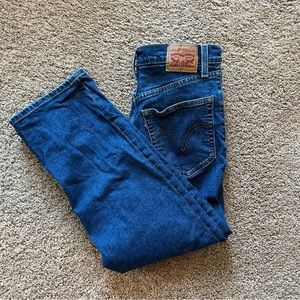 levi’s rib cage straight ankle dark blue denim in size 29